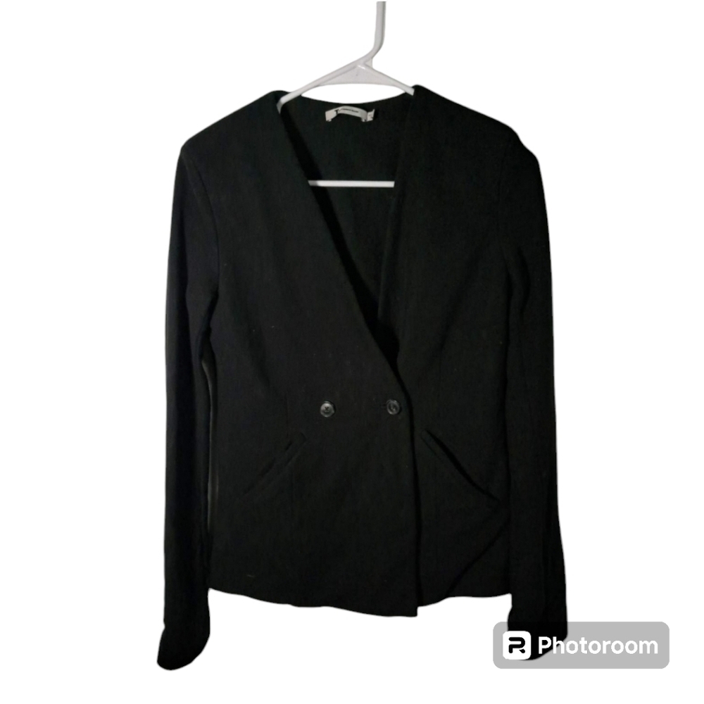 T By Alexander Wang Black Two Button Blazer
